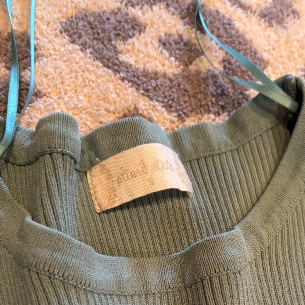 Altar'd State Olive Ribbed Knit Top - Picture 2 of 2